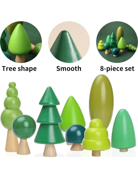 Set de Juguetes de Árbol de Madera OESSUF - 8 Piezas Educativas