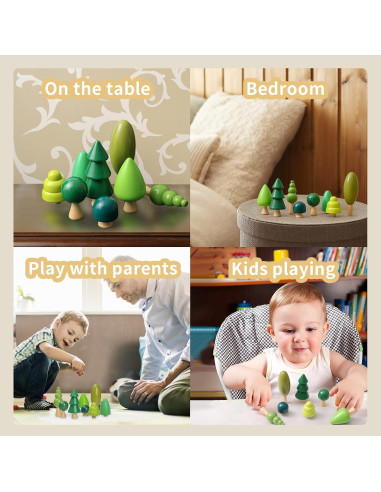 Set de Juguetes de Árbol de Madera OESSUF - 8 Piezas Educativas
