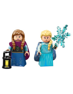 LEGO Disney Minifiguras Anna y Elsa Frozen con Capa Morada