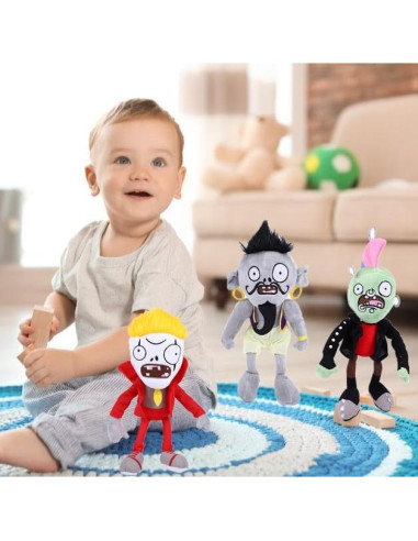 3 Juguetes de Peluche Plantas vs Zombies BASHERISE 2025