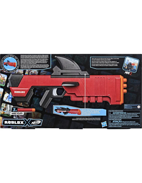 Lanzador Nerf Roblox MM2 Buscador de Tiburones 3 Dardos Mega