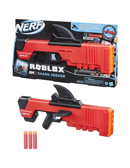 Lanzador Nerf Roblox MM2 Buscador de Tiburones 3 Dardos Mega