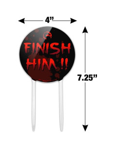 Topper de Pastel Mortal Kombat Klassic Finish Him 18.4 cm 2