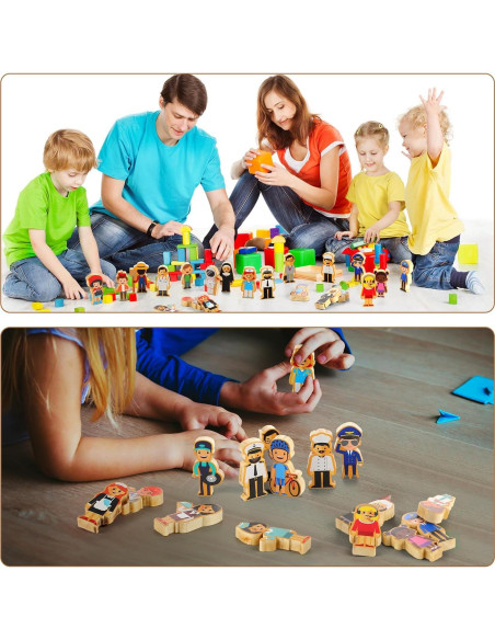 Juguetes de Madera Kathfly 36 Piezas Figuras Profesiones
