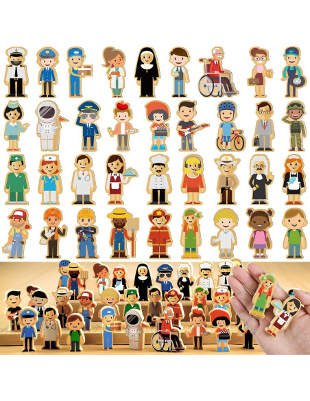Juguetes de Madera Kathfly 36 Piezas Figuras Profesiones