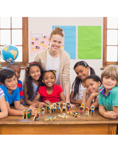 Juguetes de Madera Kathfly 36 Piezas Figuras Profesiones