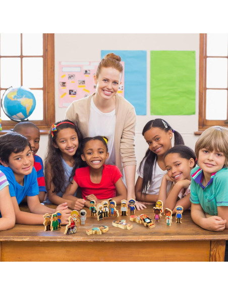 Juguetes de Madera Kathfly 36 Piezas Figuras Profesiones