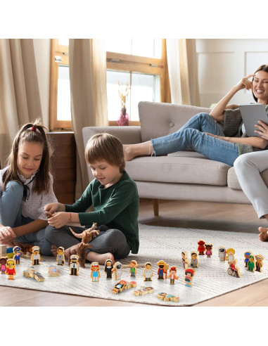 Juguetes de Madera Kathfly 36 Piezas Figuras Profesiones