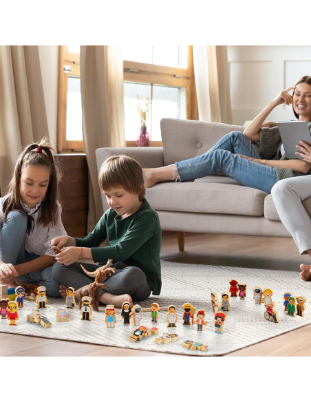 Juguetes de Madera Kathfly 36 Piezas Figuras Profesiones