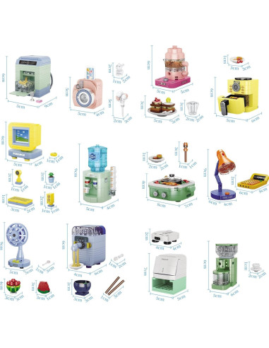 Conjunto de Construcción Mini Electrodomésticos JMBricklayer 12PCS