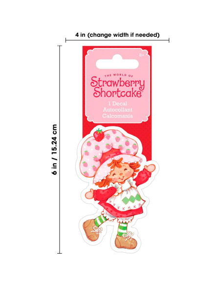 Calcomanía recortada en vinilo blanco Pastel de Fresa Trends International