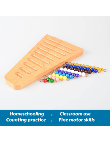 Escalera de Perlas Montessori BOHS - Juguete Educativo 1-19