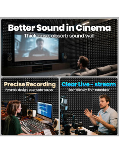 Paneles Acústicos Focusound 50 Piezas 5.08cm x 30.48cm 2