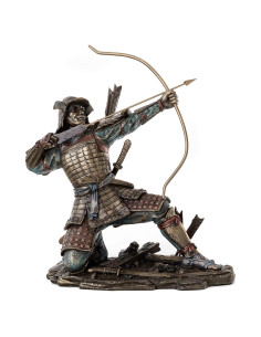 Estatua Samurai Japonés Colección Superior en Bronce Frío 21.6 cm