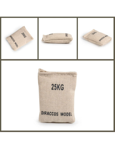 Juego de 6 Sacos de Arena Militares 1:16 DIRACCOS para Modelos RC