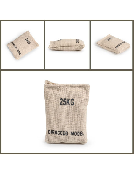 Juego de 6 Sacos de Arena Militares 1:16 DIRACCOS para Modelos RC