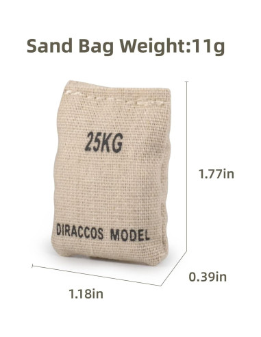 Juego de 6 Sacos de Arena Militares 1:16 DIRACCOS para Modelos RC