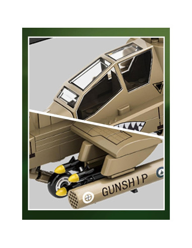 Set de Bloques de Construcción SEMKY Helicóptero AH-64 255 Piezas