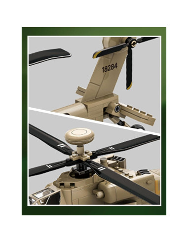 Set de Bloques de Construcción SEMKY Helicóptero AH-64 255 Piezas
