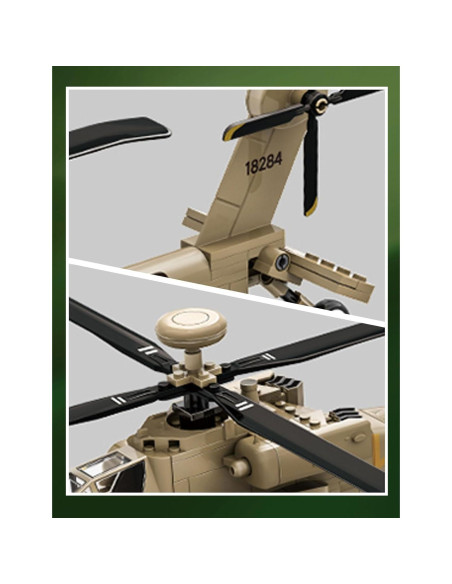 Set de Bloques de Construcción SEMKY Helicóptero AH-64 255 Piezas
