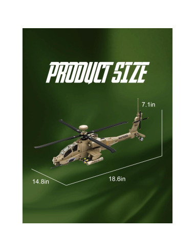 Set de Bloques de Construcción SEMKY Helicóptero AH-64 255 Piezas