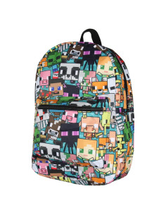 Mochila Minecraft Chibi Bioworld 43x30cm para Laptop