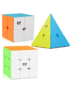 Conjunto de Cubos Rápidos D-FantiX QY Toys 2x2 3x3 Pirámide