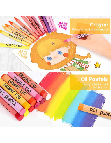 Kit de Arte iBayam 222 Piezas con Caballete y Suministros