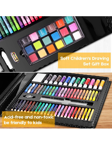 Kit de Arte iBayam 222 Piezas con Caballete y Suministros