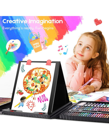 Kit de Arte iBayam 222 Piezas con Caballete y Suministros