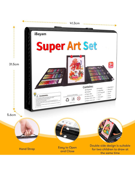 Kit de Arte iBayam 222 Piezas con Caballete y Suministros