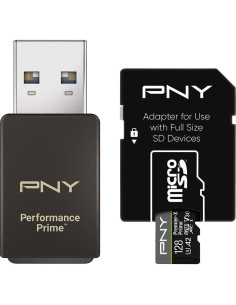 Kit PNY 128GB microSDXC U3 V30 A2 + Lector USB 3.2 2