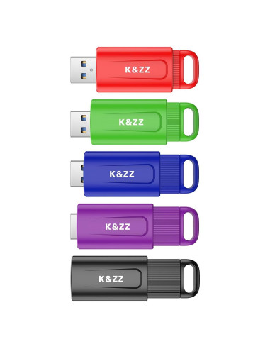 K&ZZ 5 Unidades Flash USB 3.0 32GB Multicolor Retráctil