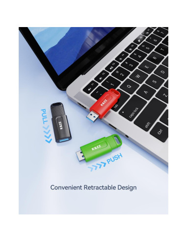K&ZZ 5 Unidades Flash USB 3.0 32GB Multicolor Retráctil