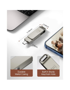 Unidad Flash USB 3.1 MOSDART 64GB Doble C y A Plata 2