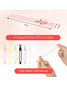 24 Correas de Silicona Catcan Reutilizables para Cables 10.9 cm 2