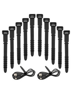 20 Sujetadores de Cable de Silicona Coufce 11.43 cm Negros