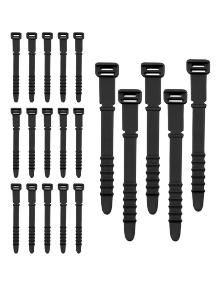 20 Sujetadores de Cable de Silicona Coufce 11.43 cm Negros 20 Sujetadores de Cable de Silicona Coufce 11.43 cm Negros
