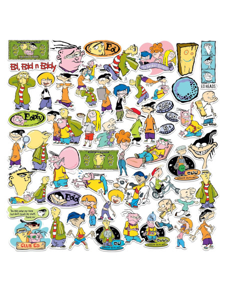 Stickers Deluxe Ed, Edd n Eddy - Paquete de 50 Vinilo Resistente