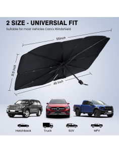 Parasol para Parabrisas Pleneal 139.7x80cm Plata Plegable 2