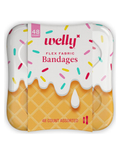 Tiras Adhesivas Welly de Tela Flexible - 48 Unidades - Patrones Divertidos