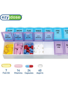 Organizador de Pastillas Semanal Ezy Dose AM/PM Grande Azul/Púrpura 2