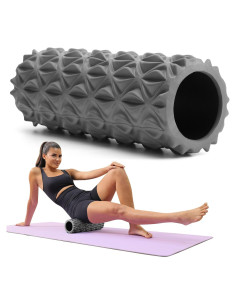 Rodillo de Espuma CINDALOG 38 cm Masajeador Muscular Gris