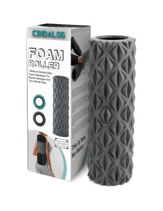 Rodillo de Espuma CINDALOG 38 cm Masajeador Muscular Gris 2