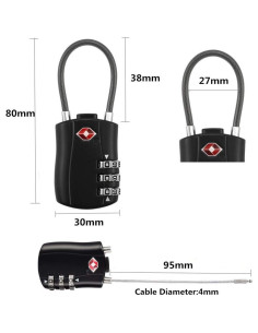 Candados de Equipaje TSA YSSHUI - Combinación Digital Acero 170g 2