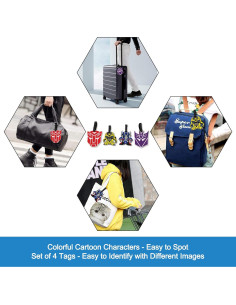 Juego de 4 Etiquetas de Equipaje Silicona Finex Multi Color 2