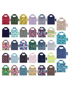 34 Bolsas de Compras Reutilizables Shappy Plegables Flores