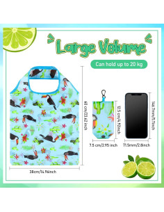 34 Bolsas de Compras Reutilizables Shappy Plegables Flores 2