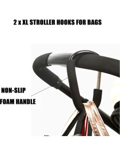 Ganchos para Cochecito PandaEar 2 Piezas 16 cm Alta Resistencia 2