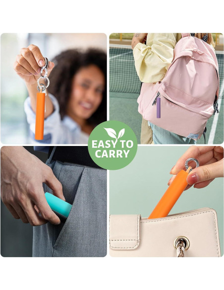 Popotes Reutilizables Bryzaxu - 3 Piezas de Acero Inoxidable